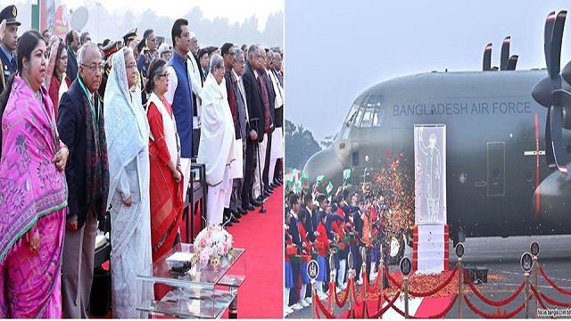  বঙ্গবন্ধু দেশে ফিরে আসার প্রতীকী রুপে প্রধানমন্ত্রীসহ সবাই দাঁড়িয়ে শ্রদ্ধা জানান